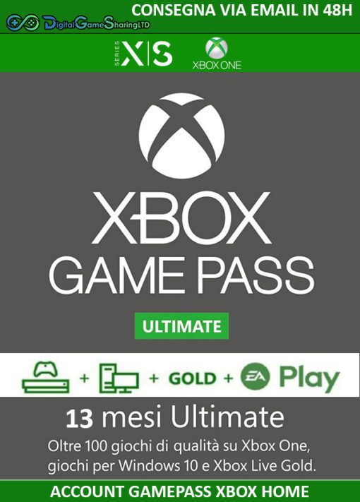 Xbox Game Pass Ultimate [Da 1 a 13 MESI] / Live Gold / EA Access [INVIO 48H]